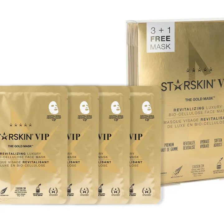 STARSKIN Gold Bio-Cellulose Face Mask Pack – 3+1