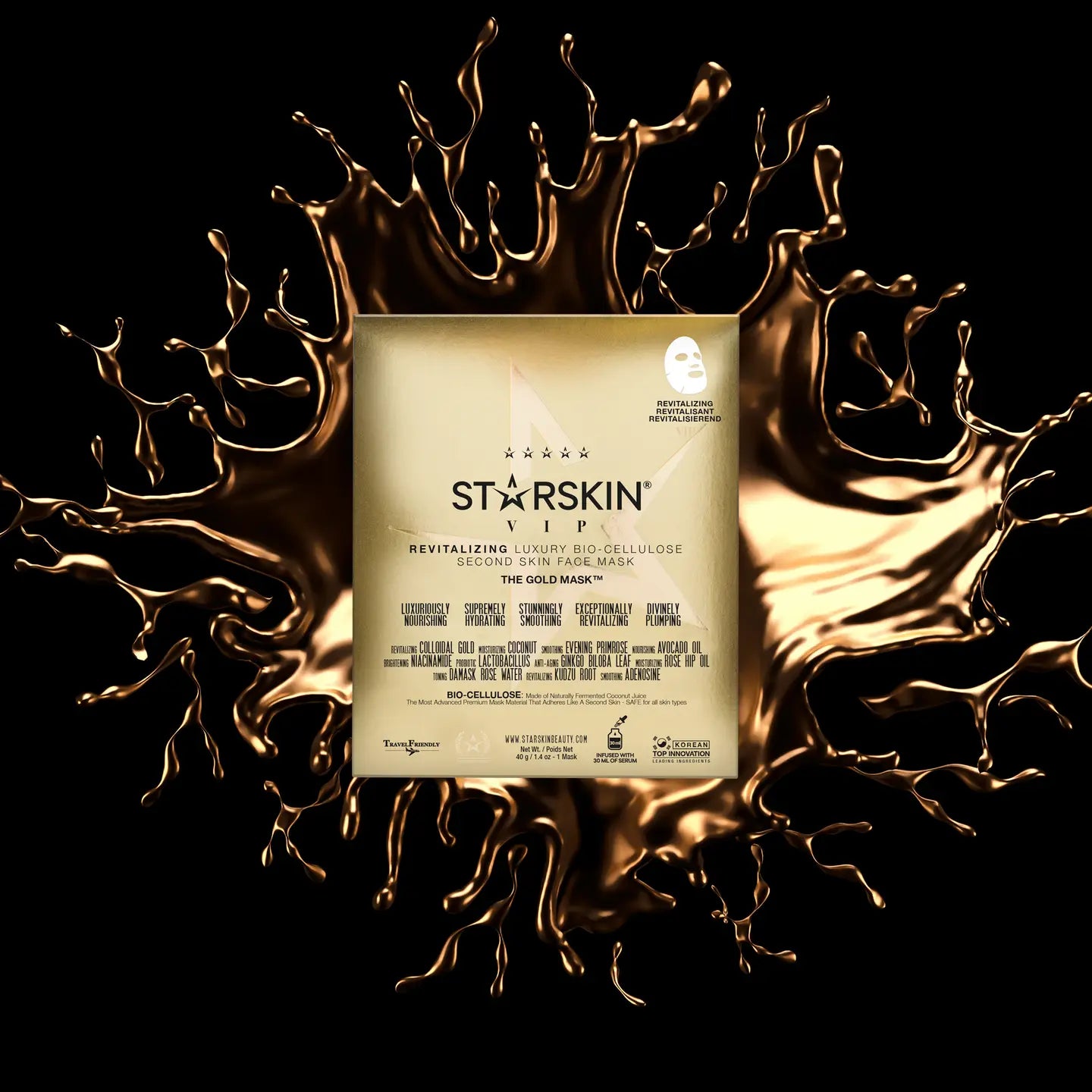 STARSKIN Gold Bio-Cellulose Face Mask Pack – 3+1