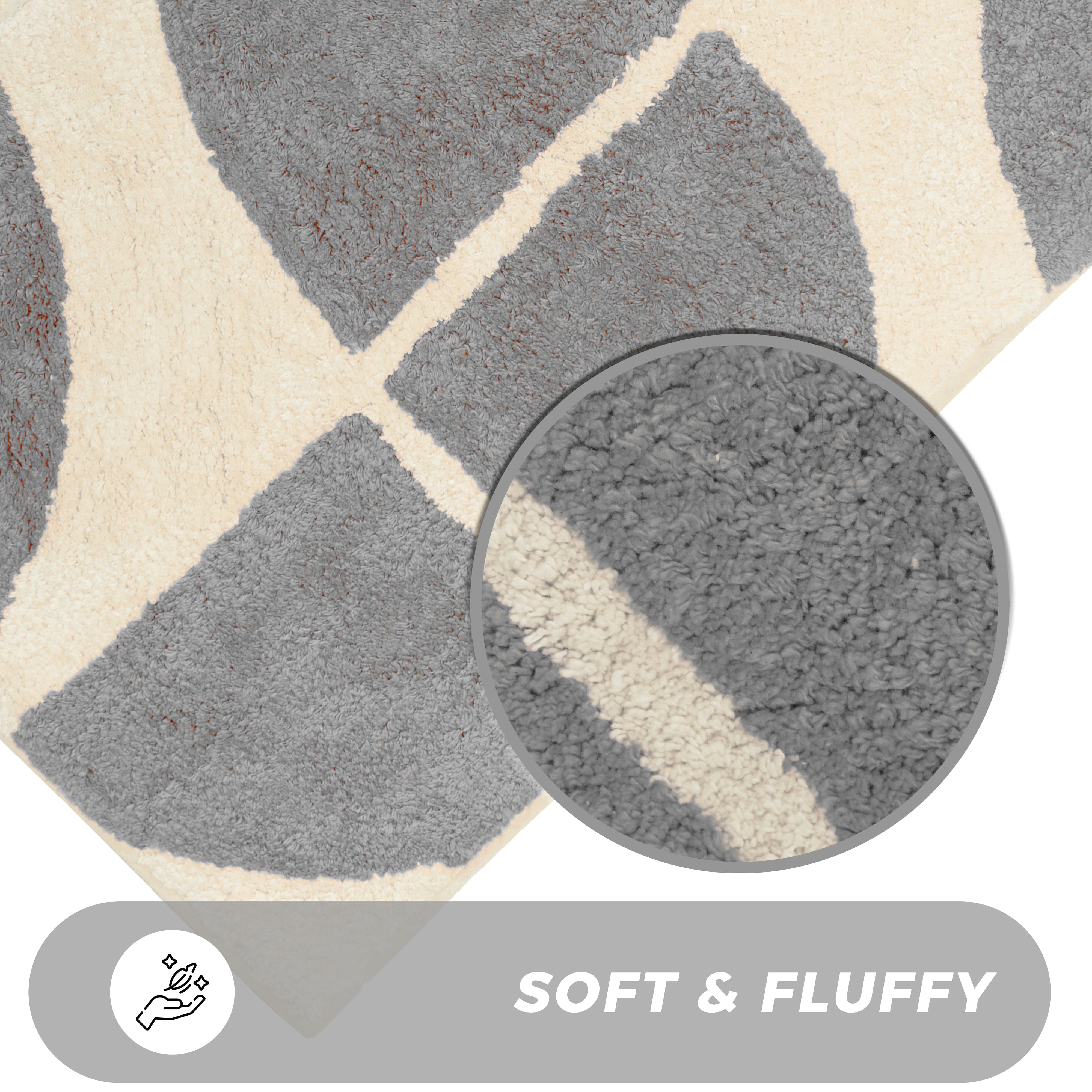 OLIVIA ROCCO Stockholm Bath Mat Non Slip Backing Super Soft Water Absorbent Cotton Blend Quick Drying Bathroom Floor Rug