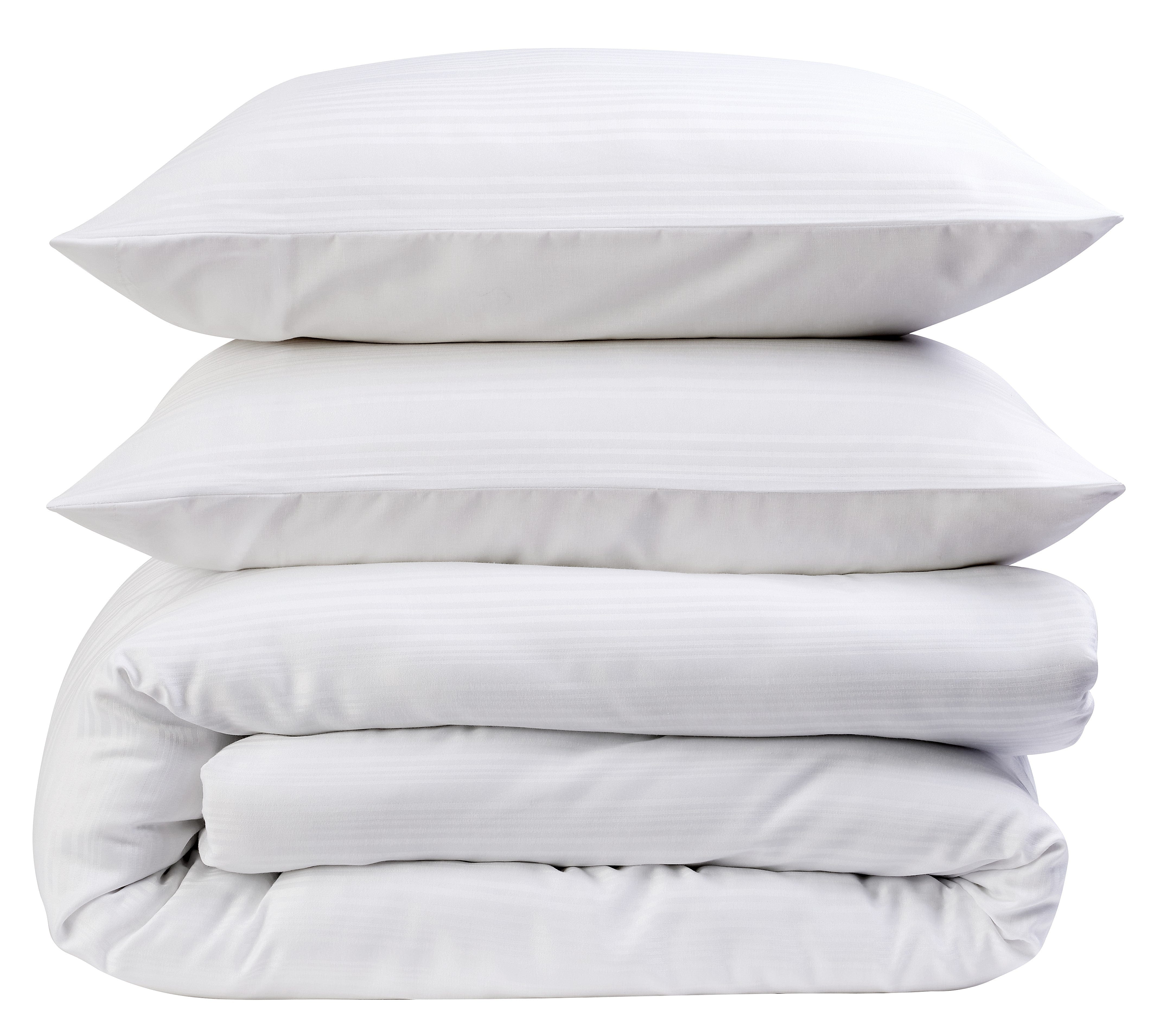 OLIVIA ROCCO Stripe Jacquard Reversible Cotton Blend Duvet Cover Set With Pillowcases, Eco Friendly Bedding In Multiple Sizes And Colours