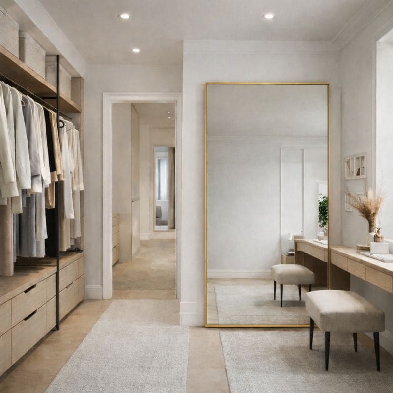 Takara - Full Length Gold Metal Rectangle Mirror - 180cm x 90cm - Zestio