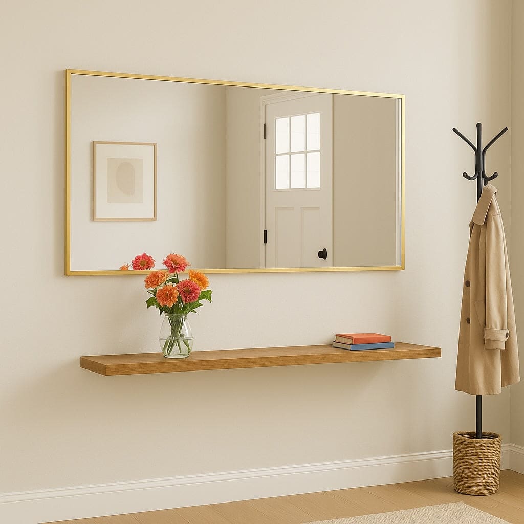 Takara - Full Length Gold Metal Rectangle Mirror - 180cm x 90cm - Zestio