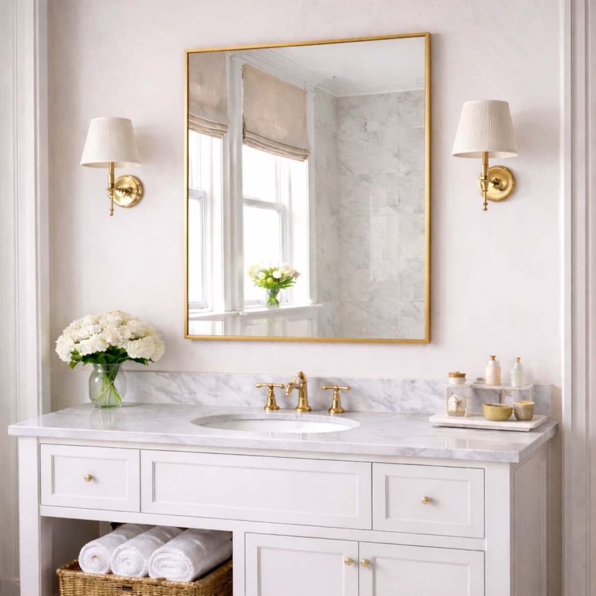 Takara - Gold Metal Rectangle Mirror - 120cm x 95cm - Zestio