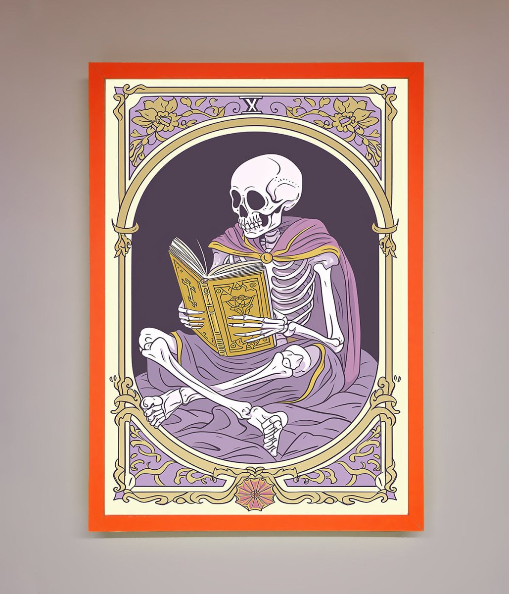 Tarot Skeleton Reader Framed Print - Zestio