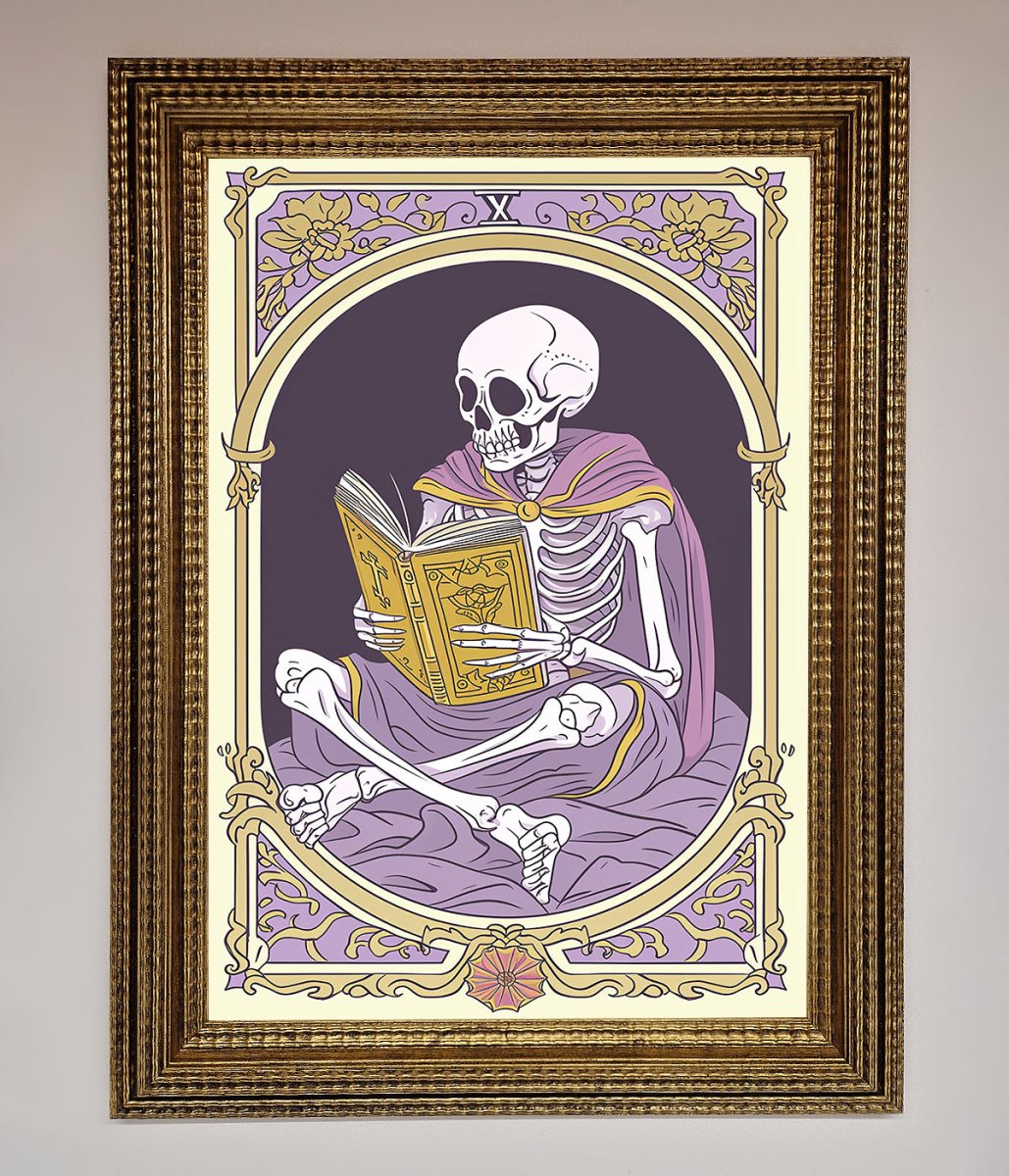 Tarot Skeleton Reader Framed Print - Zestio