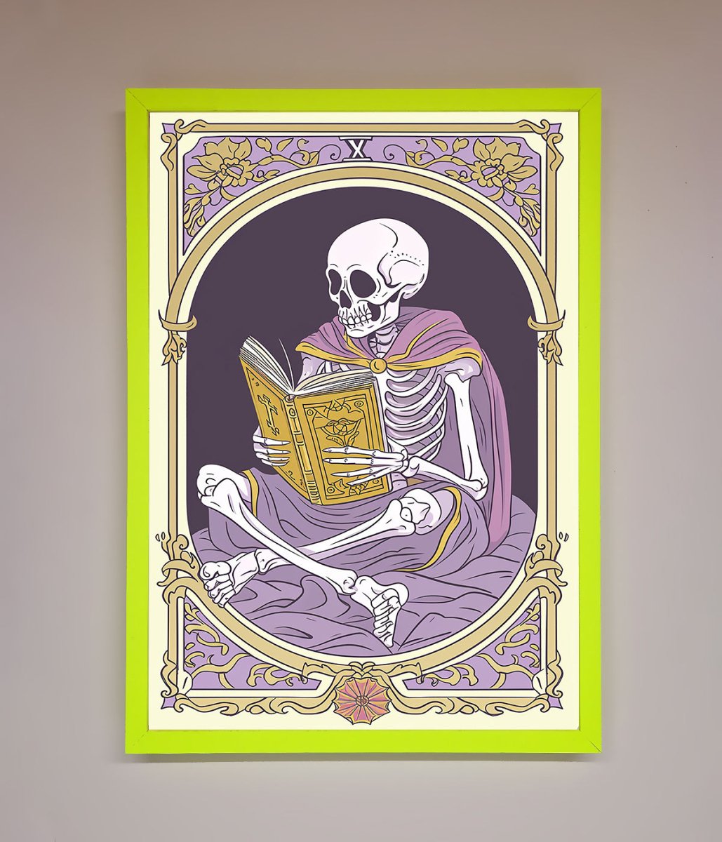 Tarot Skeleton Reader Framed Print - Zestio