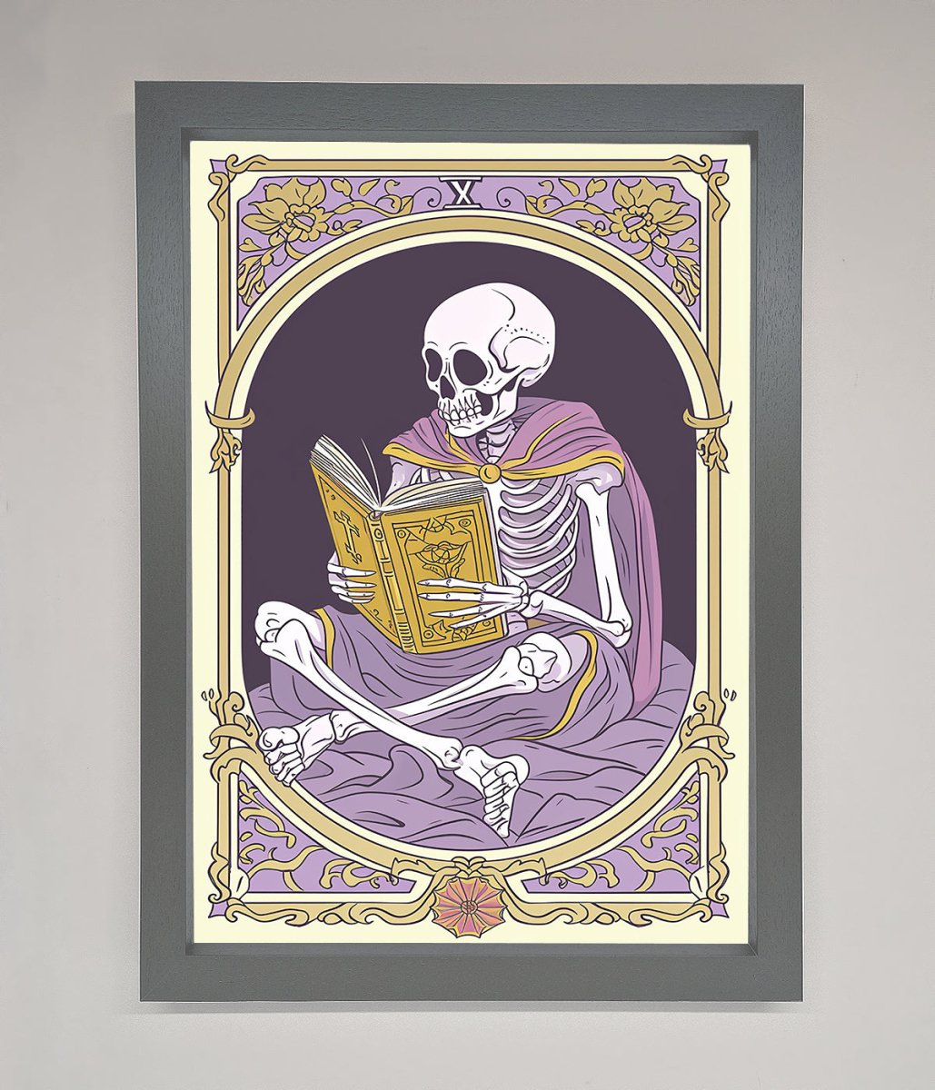 Tarot Skeleton Reader Framed Print - Zestio