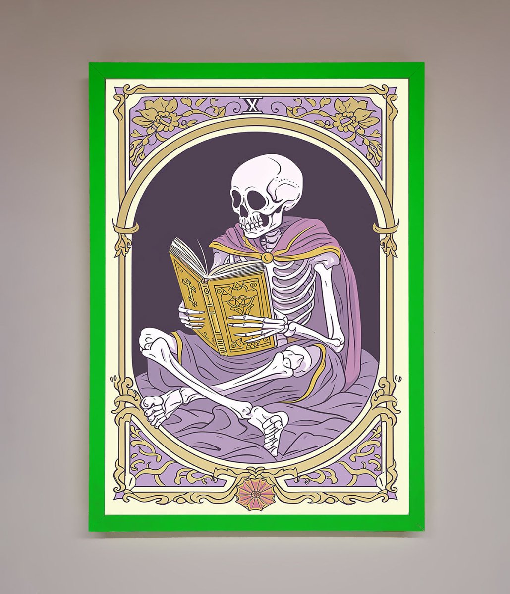 Tarot Skeleton Reader Framed Print - Zestio