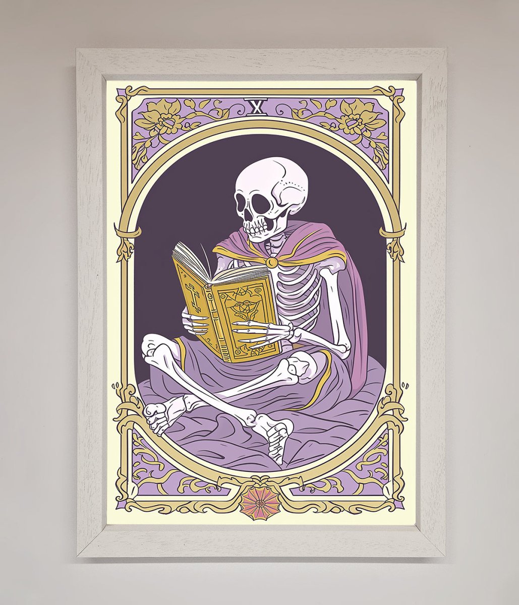 Tarot Skeleton Reader Framed Print - Zestio
