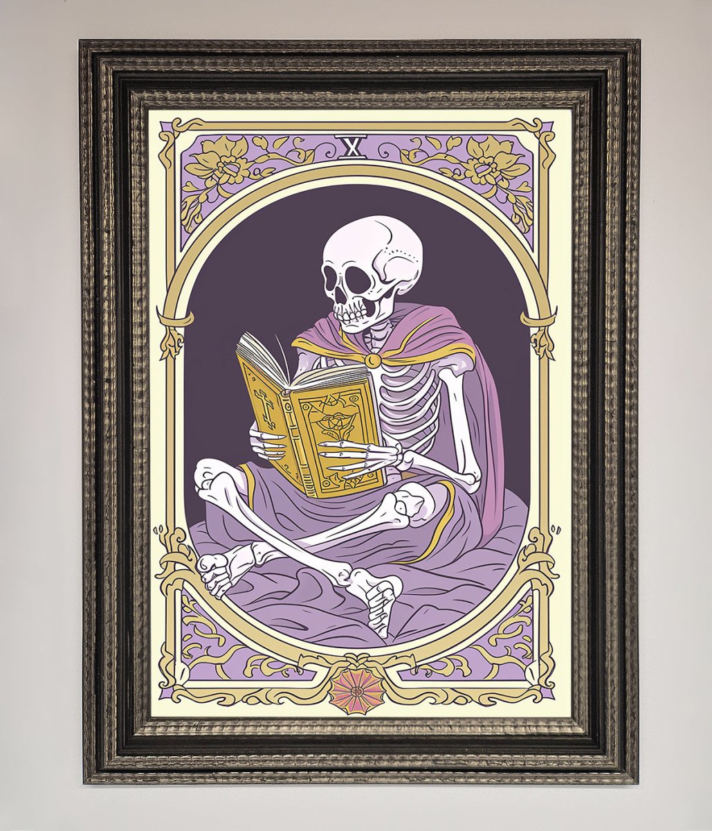 Tarot Skeleton Reader Framed Print - Zestio