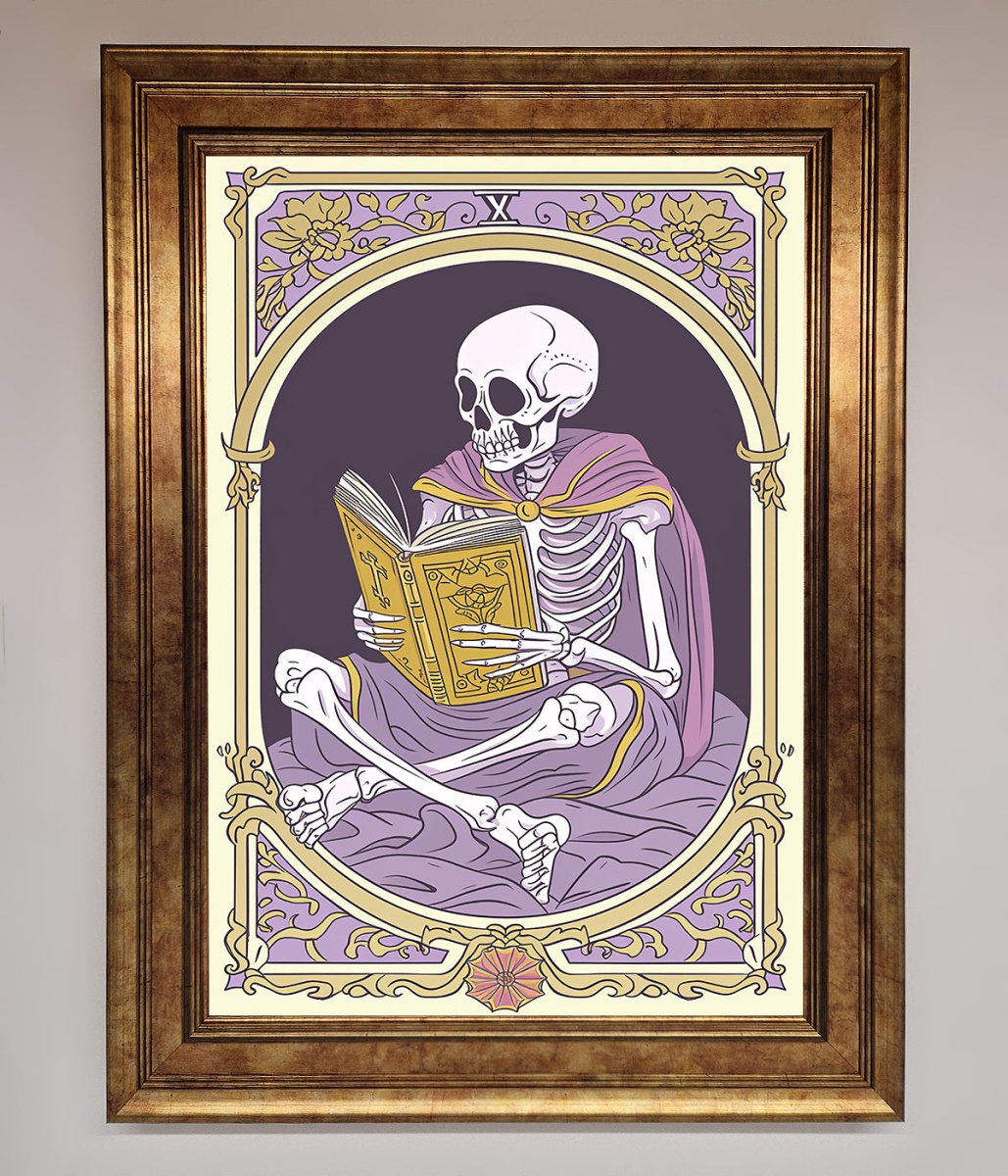 Tarot Skeleton Reader Framed Print - Zestio