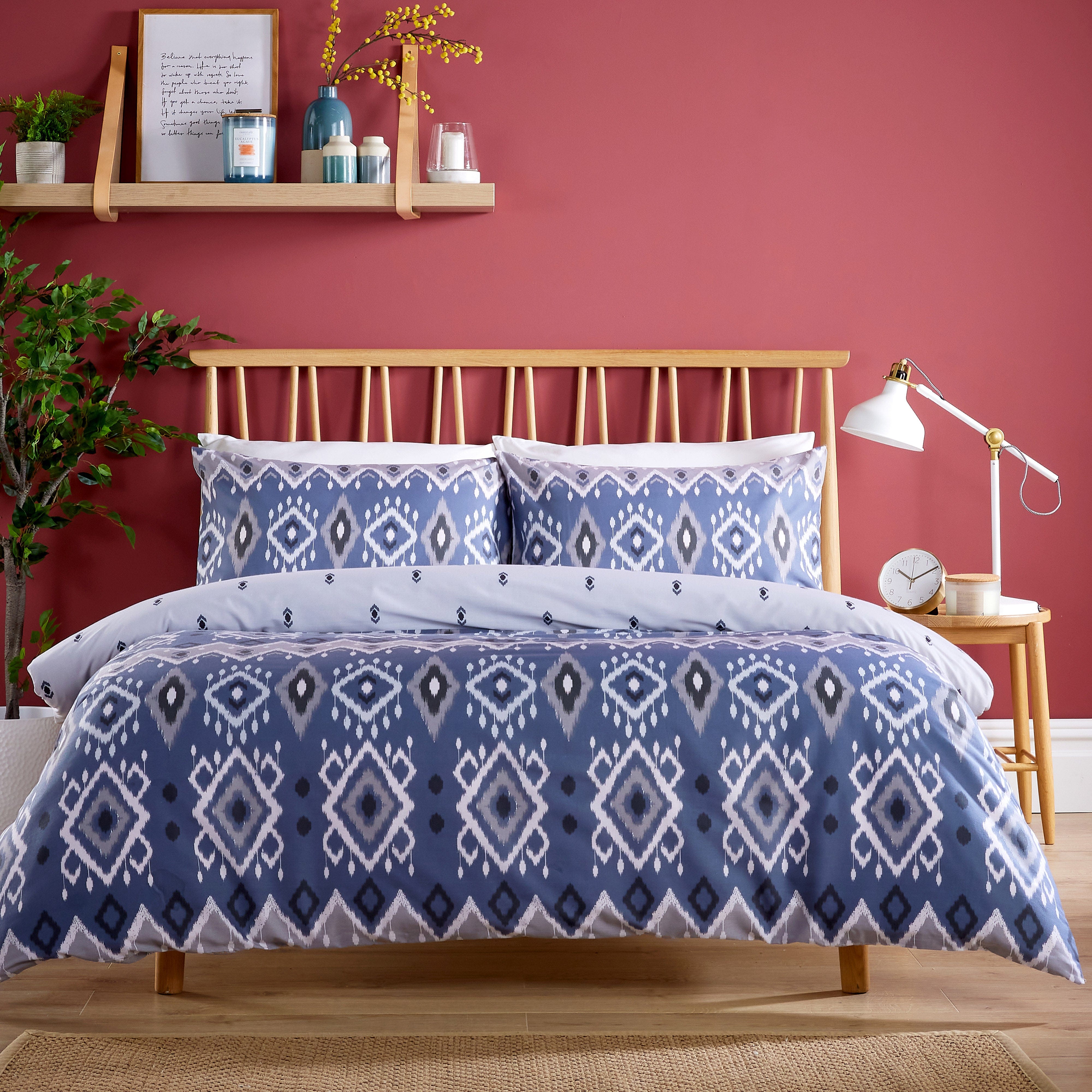 OLIVIA ROCCO Taxila Duvet Cover Set Easy Care Reversible Bedding with Pillowcases Super Soft Machine Washable Bed Linen for Bedroom Decor