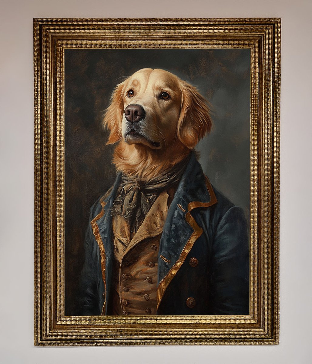 The Renaissance Golden Retiever Framed Wall Art - Zestio
