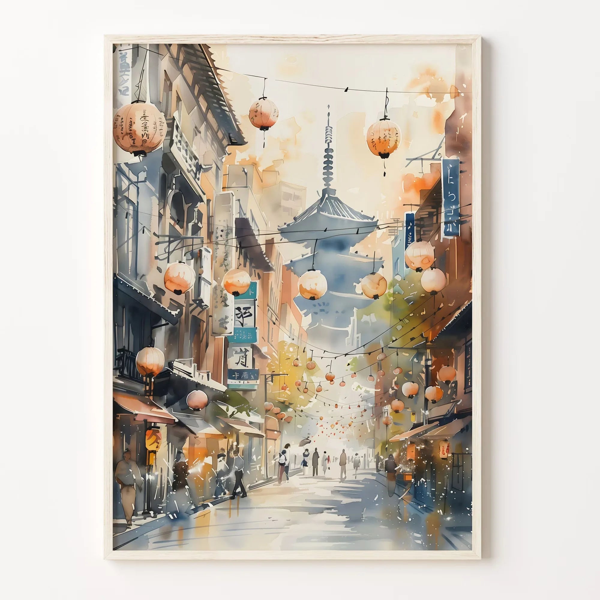 Tokyo City Street View Wall Poster – Modern Night Scene Art Print | DArtano