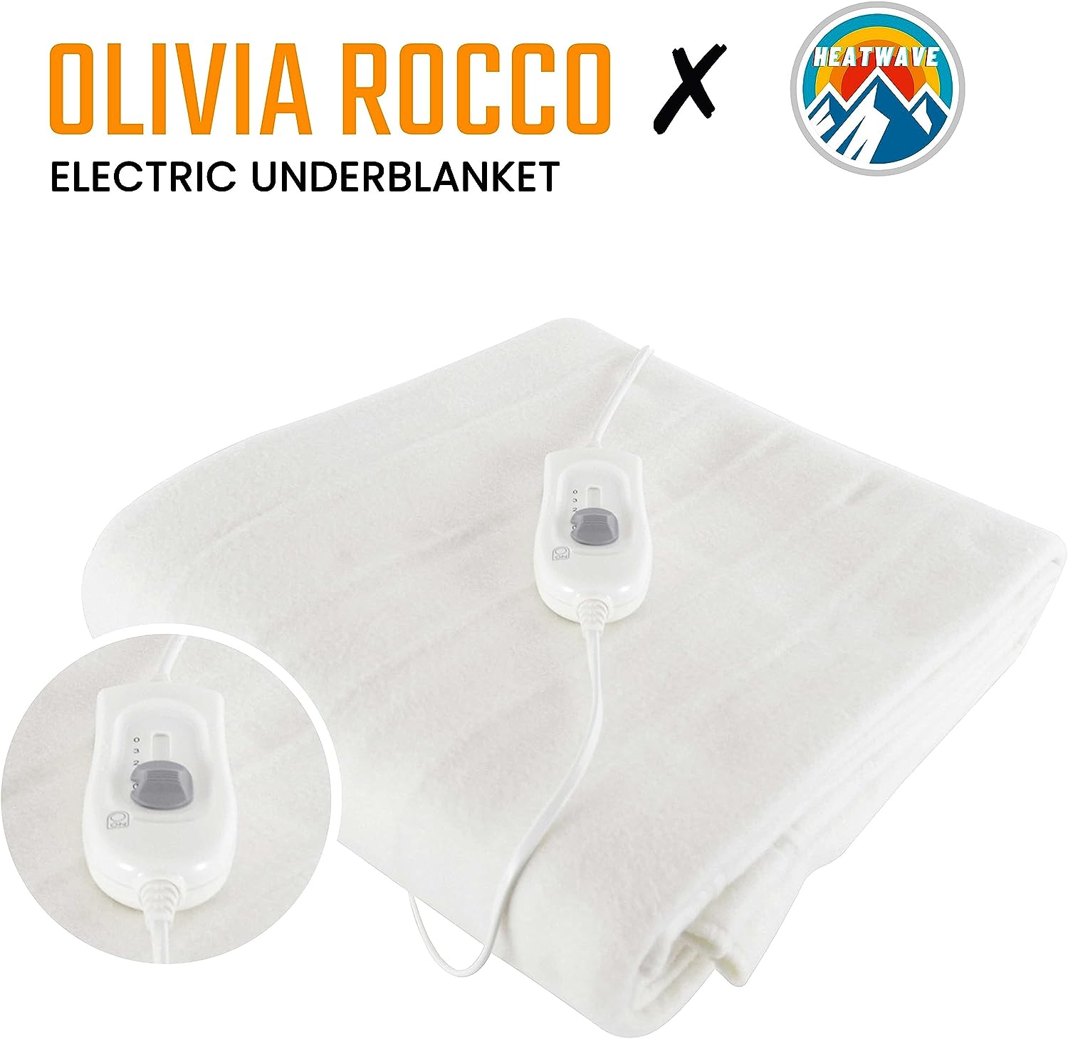 OLIVIA ROCCO Electric Heated Underblanket With 3 Heat Settings Overheat Protection Sizes Single Double King Ultra Soft For All Night Comfort