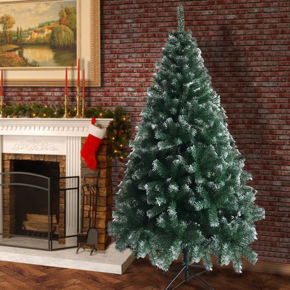 6FT Iron Leg White PVC 650 Branches Christmas Tree Artificial
