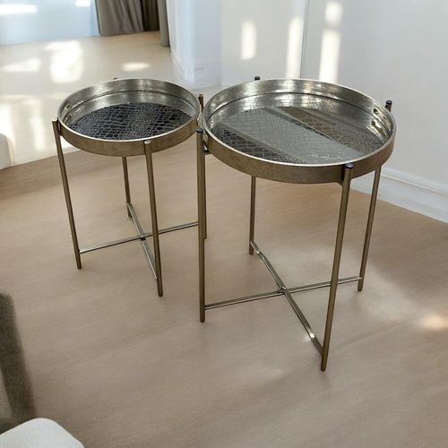 45/53CM SET 2 ROUND TABLES