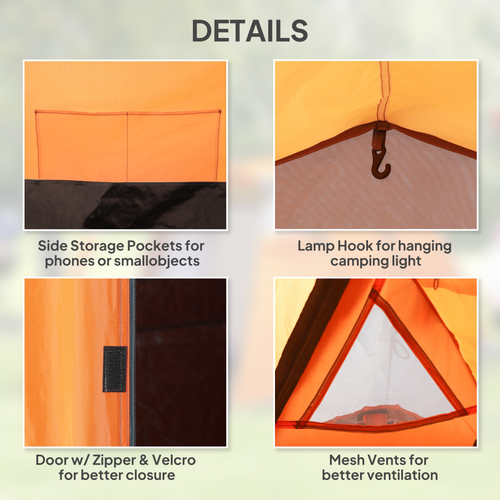 Outsunny 3 Man 2-Room Tent Camping Tent With Living Area Air Vents