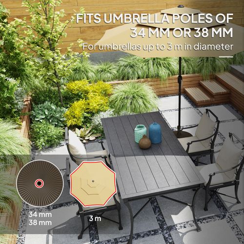 Outsunny Garden Parasol Base, 28kg Sand Filled, 23kg Water Filled, Brown