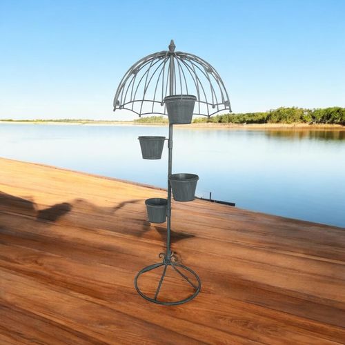 130CM GREY METAL GARDEN PLANTER