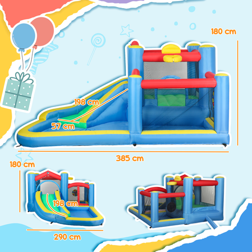 AIYAPLAY Inflatable Bouncy Castle with 550W Blower, 385 x 290 x 180 cm