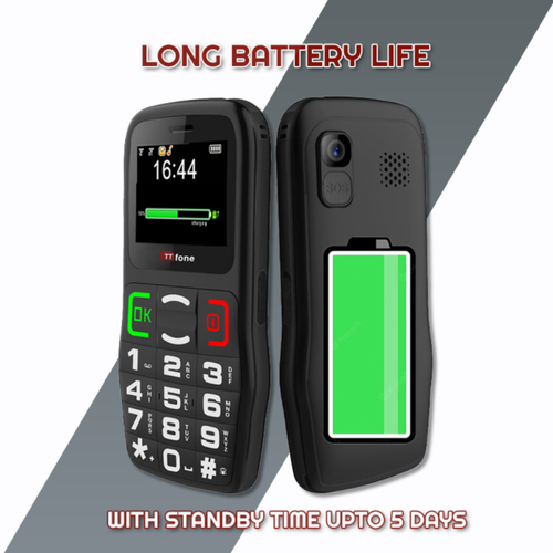 TTfone TT220 Big Button Mobile with Mains Charger, EE Pay As You Go
