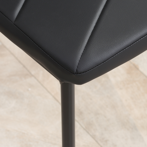 HOMCOM 4-Pieces Dining Chairs, Faux Leather Kitchen Chairs, Black