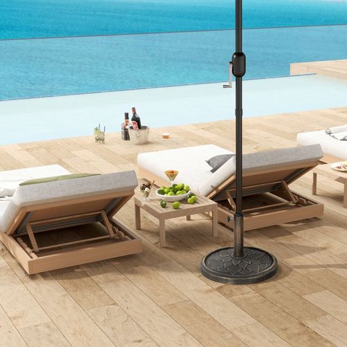 Outsunny 12kg Resin Garden Parasol Base Sun Umbrella Base, Bronze Tone