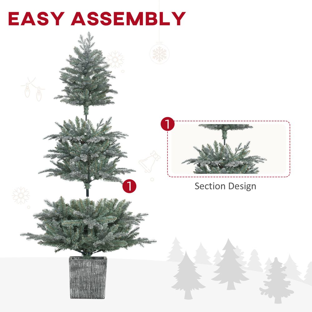 5ft Artificial Christmas Tree Xmas Decoration Pot Stand and 1140 Tips HOMCOM