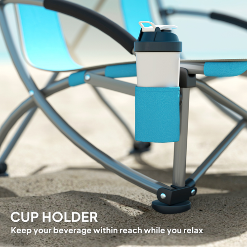 Outsunny Set of 2 Folding Beach Chair, Camping Chair with Carry Bag