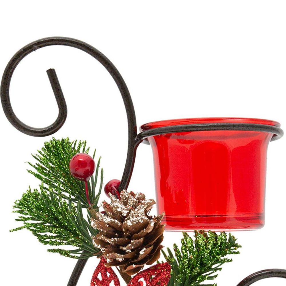 Candle holder 3x22cm Christmas Gifts Red PVC-Box