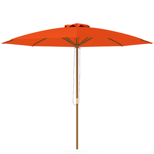 Outsunny Wooden Garden Parasol with Rope Pulley Mechanism