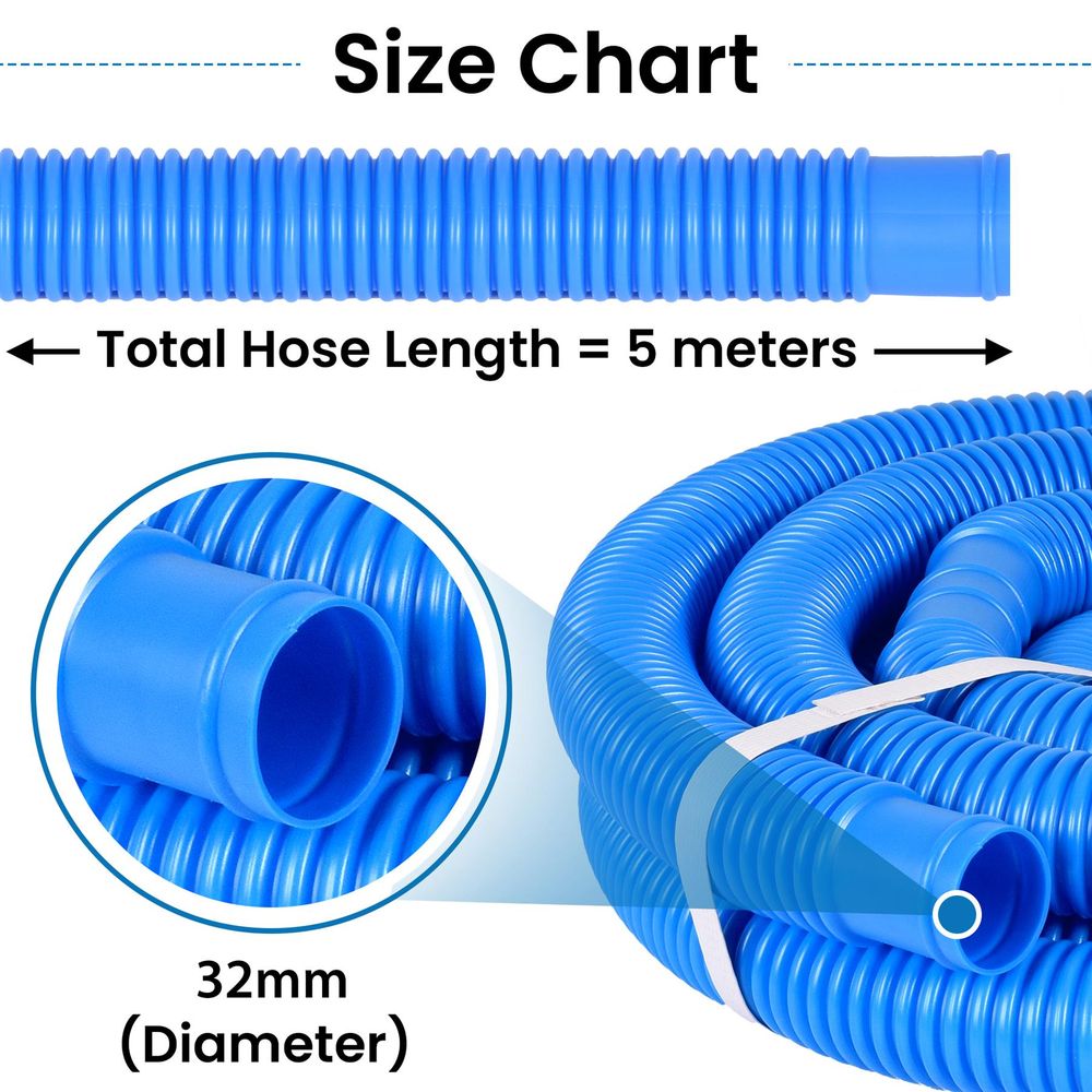 Swimming Pool Vacuum Hose Pipe Flexible Filter Connection Tube Pond Jacuzzi