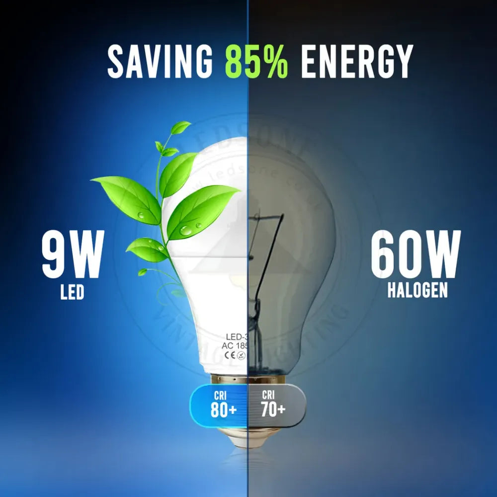 9W E27 Screw LED Light GLS bulbs, Energy Saving Edison Cool White 6000K non dimmable lights