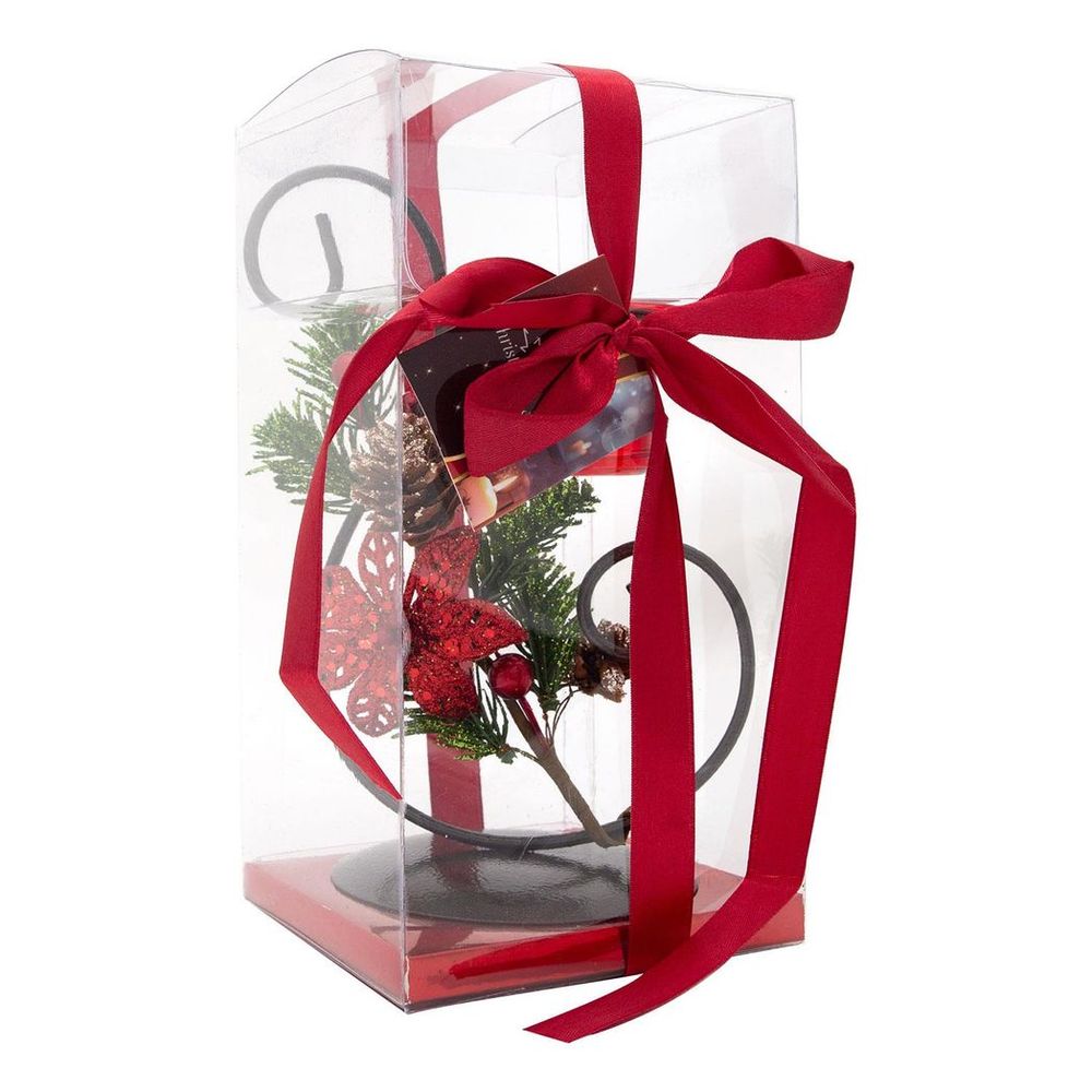Candle holder 3x22cm Christmas Gifts Red PVC-Box