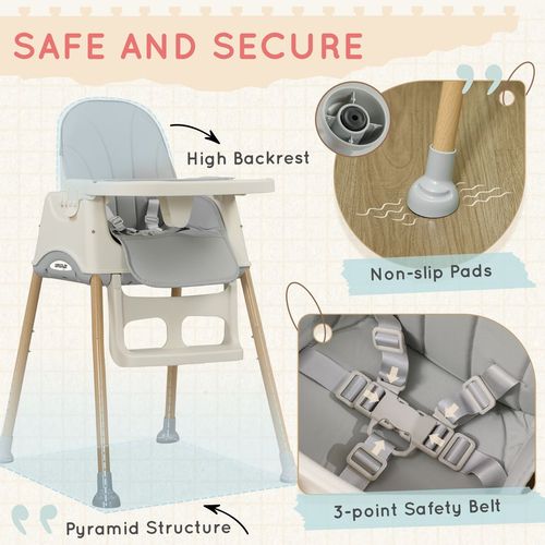AIYAPLAY 3 in 1 High Chair, Baby Chair, Booster Seat, Easy Clean & Foldable