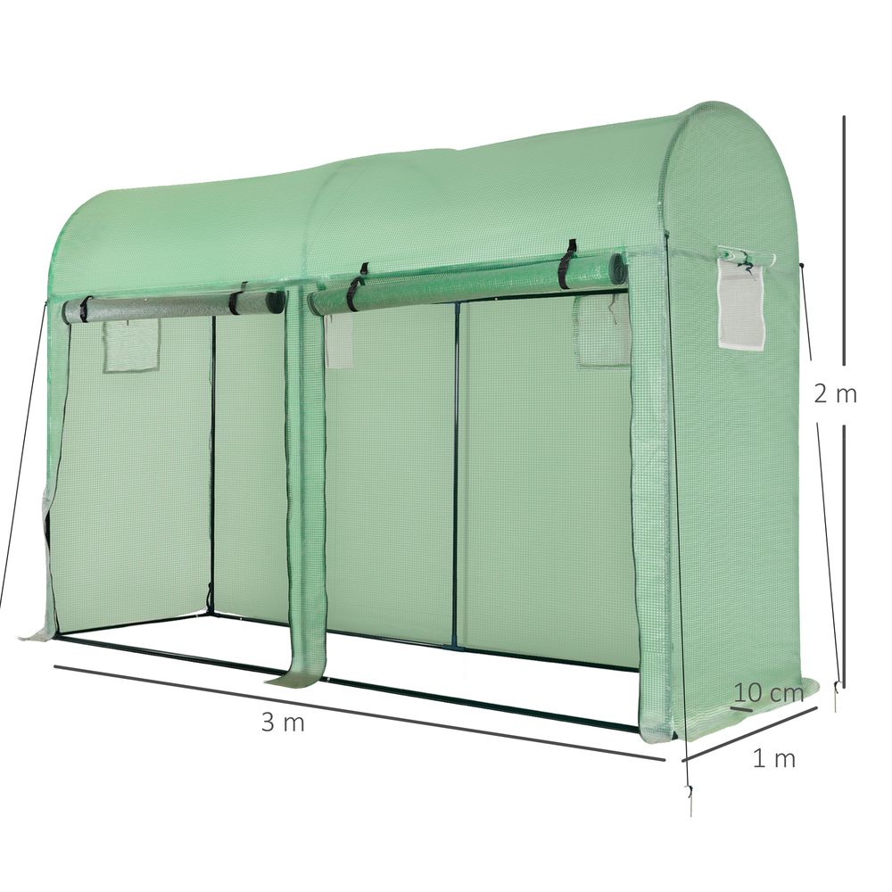 Plant Tomato Growth Greenhouse Double Doors & 4 Windows 3Lx1Wx2Hm
