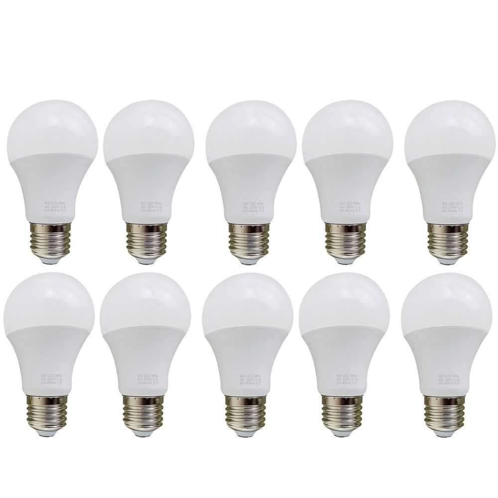 9W E27 Screw LED Light GLS bulbs, Energy Saving Edison Cool White 6000K non dimmable lights