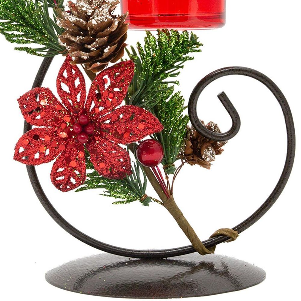 Candle holder 3x22cm Christmas Gifts Red PVC-Box