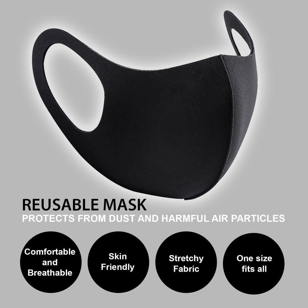 EBAY ONLY - Reusable Fashion Face Mask BLACK PMS-755006-BLACK