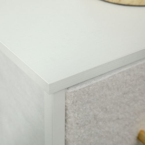 HOMCOM Chest of Drawers with 9 Drawers, Boucle Storage Organiser, Cream