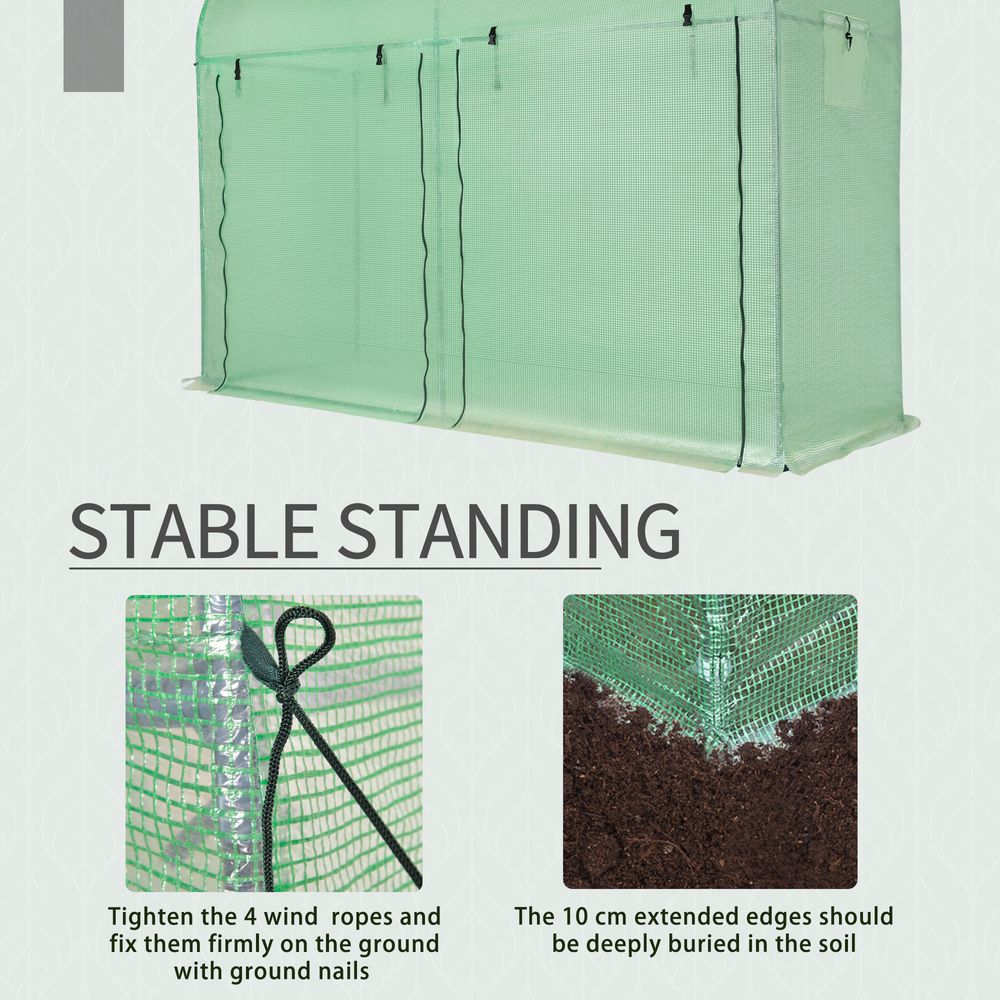 Plant Tomato Growth Greenhouse Double Doors & 4 Windows 3Lx1Wx2Hm