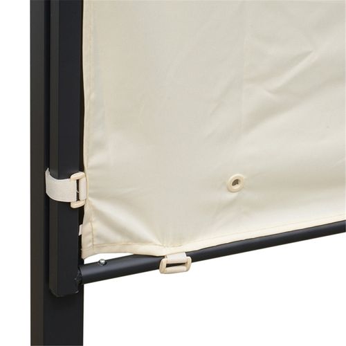 Patio Gazebo UV Light Rain Resistant Canopy White Black 300L x 250W x 200-250Hcm
