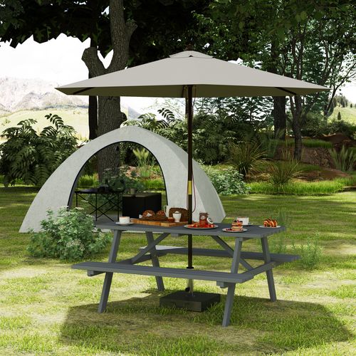 Outsunny Outdoor Wooden Picnic Table Bench Garden Patio Pub Chair 4 Seats