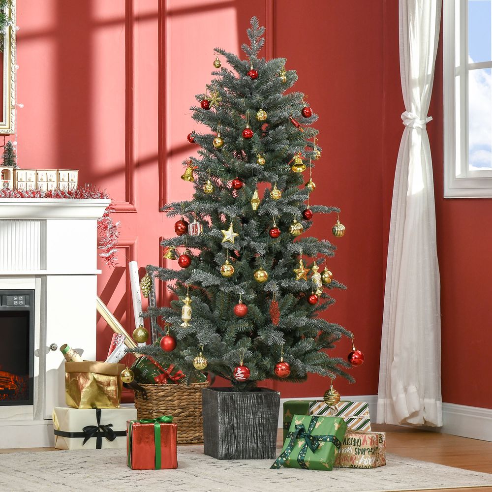 5ft Artificial Christmas Tree Xmas Decoration Pot Stand and 1140 Tips HOMCOM