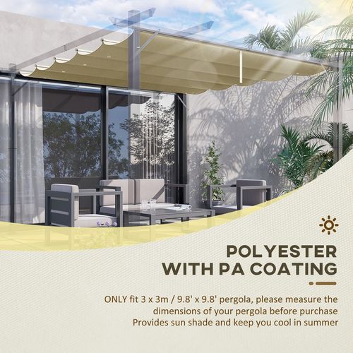 Outsunny Pergola Shade Cover Replacement Canopy for 3 x 3(m) Pergola, Beige