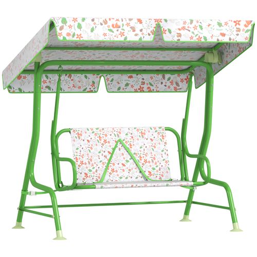 AIYAPLAY Kids Garden Swing Chair, Swing Seat with Adjustable Canopy, Green