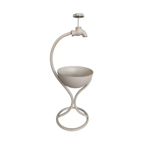 57CM CREAM METAL GARDEN PLANTER