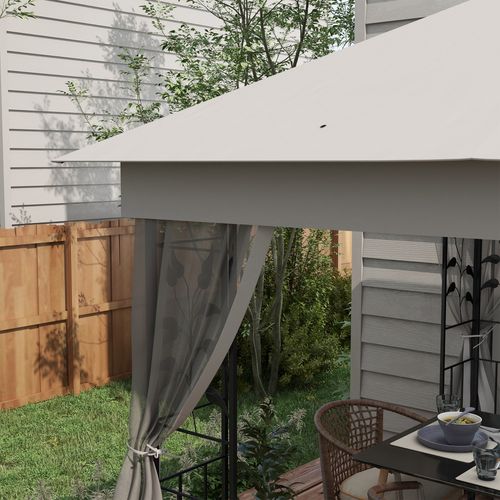 Outsunny 3 x 3(m) Garden Gazebo Marquee Tent Canopy Shelter Pavilion Grey