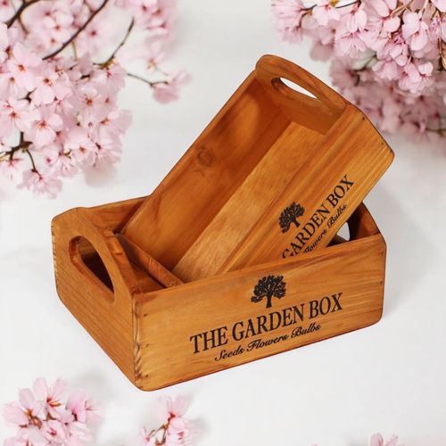 SET 2 WOODEN FLOWER PLANTERS